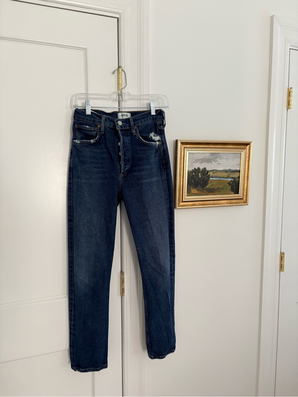 Agolde High-Rise Straight Leg distressed Jeans